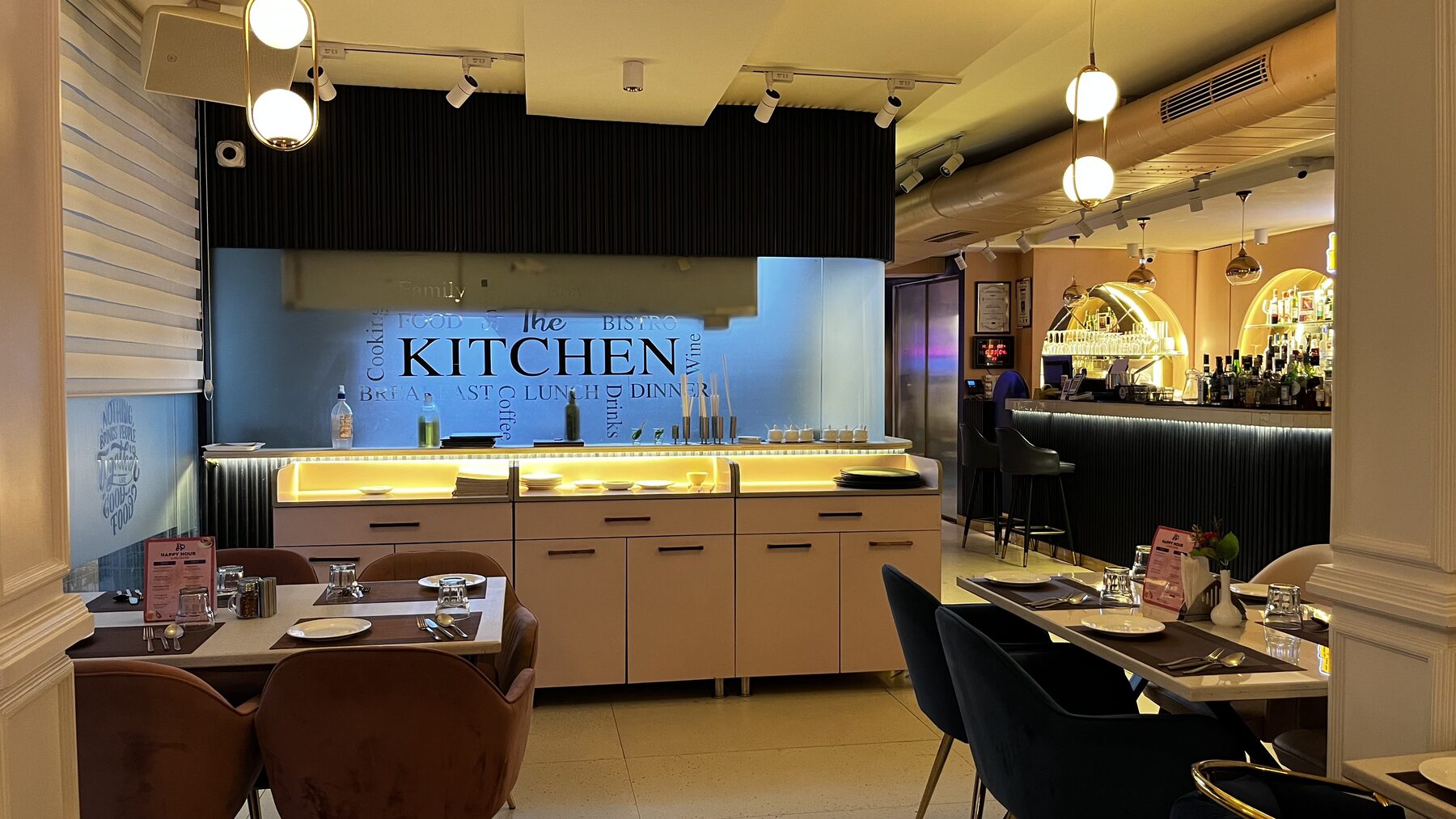 Open kitchen counter and interior detailing at The Bellrocc, Patiala